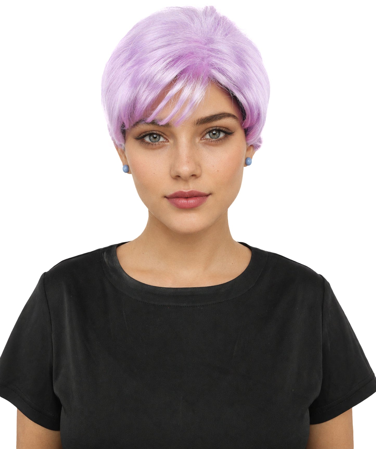 HPO Adult Women’s Short Black Wig | 10 Inch, Sleek and Smooth Bob Hairpiece | Ideal for Cosplay, Costume, and Themed Events