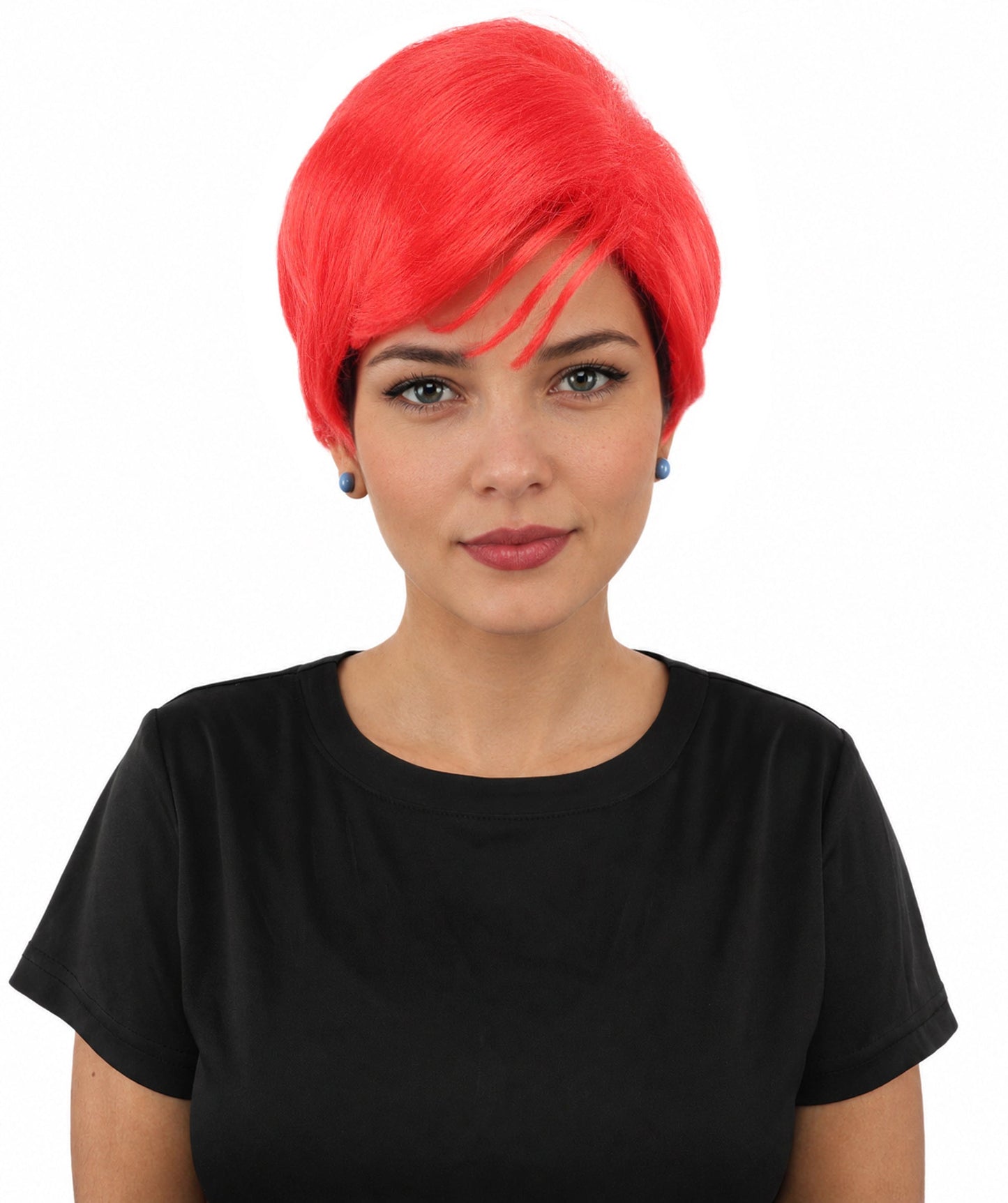 HPO Adult Women’s Short Black Wig | 10 Inch, Sleek and Smooth Bob Hairpiece | Ideal for Cosplay, Costume, and Themed Events