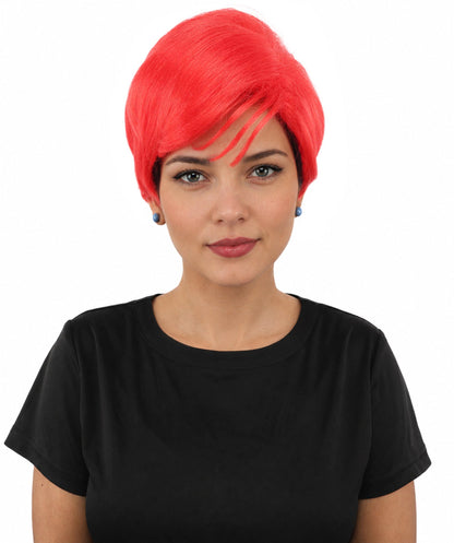 HPO Adult Women’s Short Black Wig | 10 Inch, Sleek and Smooth Bob Hairpiece | Ideal for Cosplay, Costume, and Themed Events