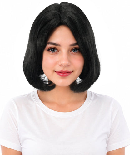 Adult Women's Two-Tone Bob Wig | Multiple Color Options | Short Straight Blunt Cut Inspired by American Pop Artist Look | Natural Hairline for Halloween and Cosplay