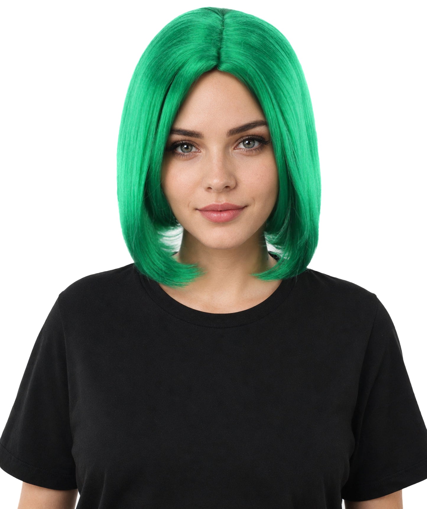 Adult Women's Two-Tone Bob Wig | Multiple Color Options | Short Straight Blunt Cut Inspired by American Pop Artist Look | Natural Hairline for Halloween and Cosplay