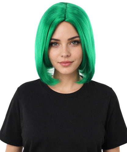 Adult Women's Two-Tone Bob Wig | Multiple Color Options | Short Straight Blunt Cut Inspired by American Pop Artist Look | Natural Hairline for Halloween and Cosplay