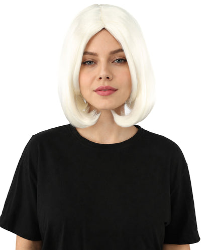 Adult Women's Two-Tone Bob Wig | Multiple Color Options | Short Straight Blunt Cut Inspired by American Pop Artist Look | Natural Hairline for Halloween and Cosplay