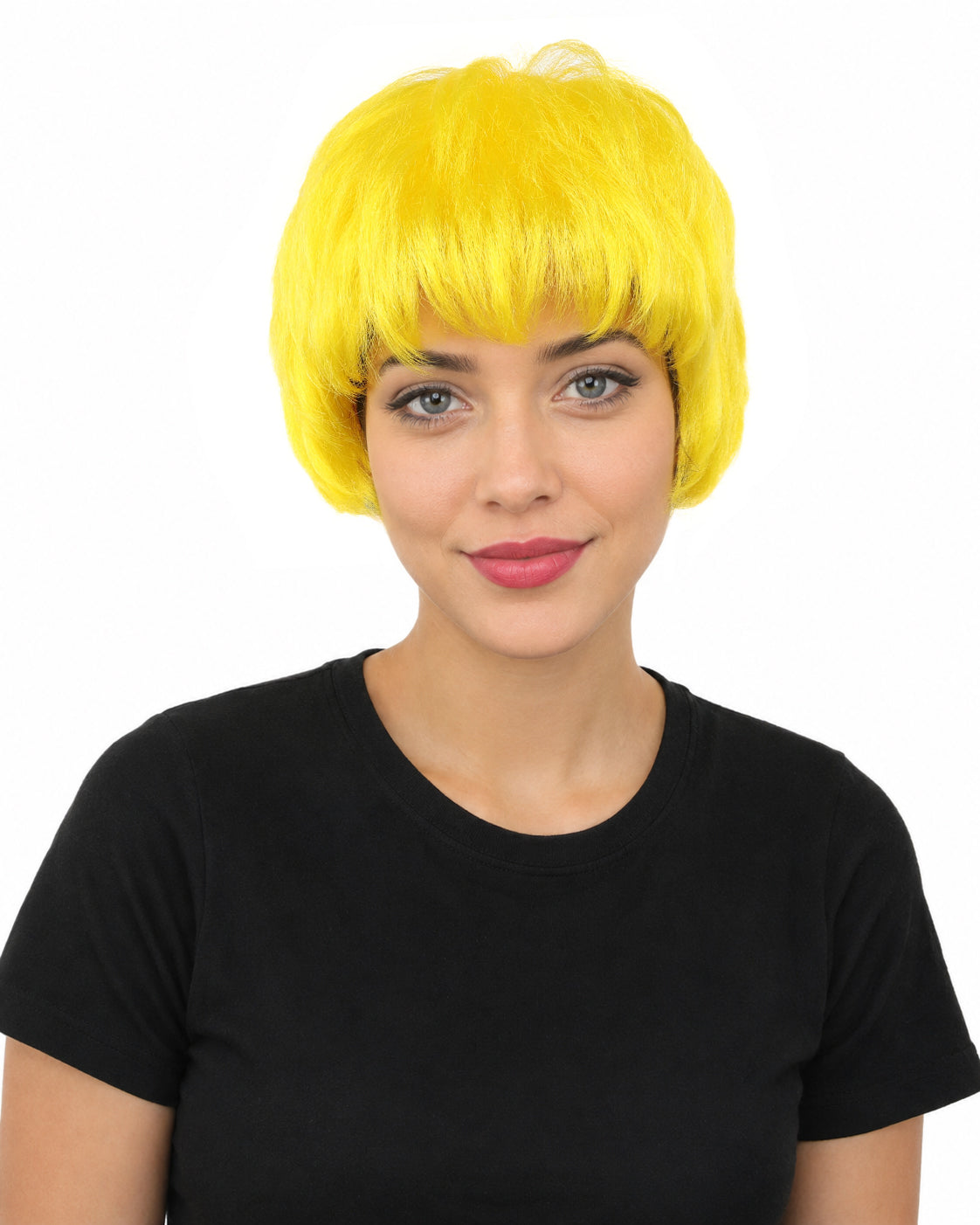 HPO Adult Women's Short Silver White Pixie Wig  | Edgy Layered Cut with Bangs | Synthetic Hair Wig for Stage Fashion, Cosplay, Halloween & Bold Party Looks