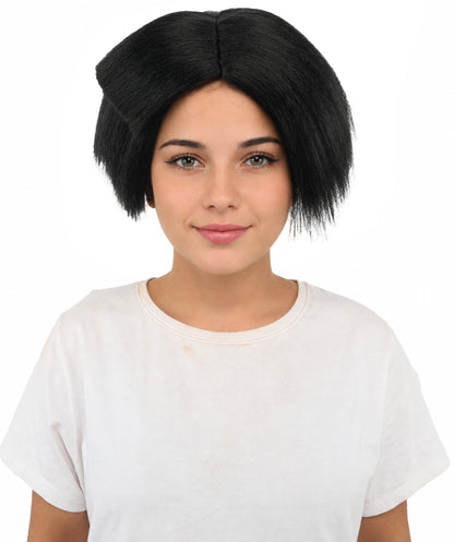 HPO Women’s Neon Yellow Bob Wig with Bangs—Bright Straight Cut Wig | Celebrity Inspired Hairpiece for Party, Halloween and Cosplay