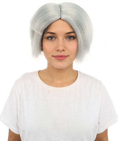 HPO Women’s Neon Yellow Bob Wig with Bangs—Bright Straight Cut Wig | Celebrity Inspired Hairpiece for Party, Halloween and Cosplay