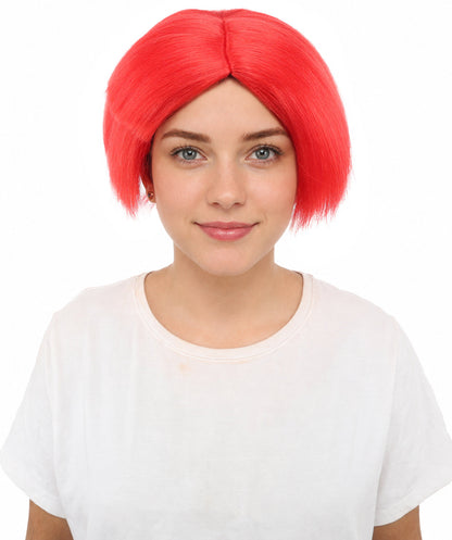 HPO Women’s Neon Yellow Bob Wig with Bangs—Bright Straight Cut Wig | Celebrity Inspired Hairpiece for Party, Halloween and Cosplay