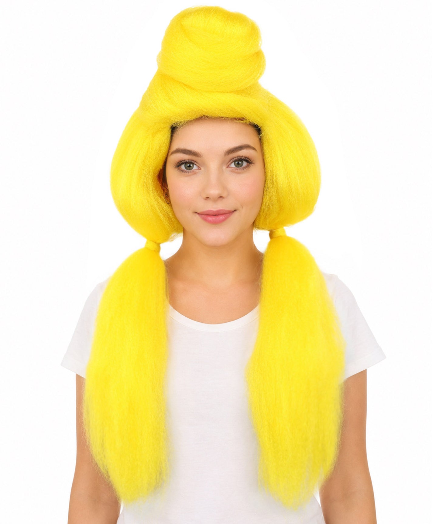 HPO Women’s High Volume Extra Long Yarn Twisted Bun Wig – Multiple Color Options | Bubble Ponytails Hairpiece with Capless Cap | Statement Headpiece for Halloween, Cosplay, Theater and Drag Looks