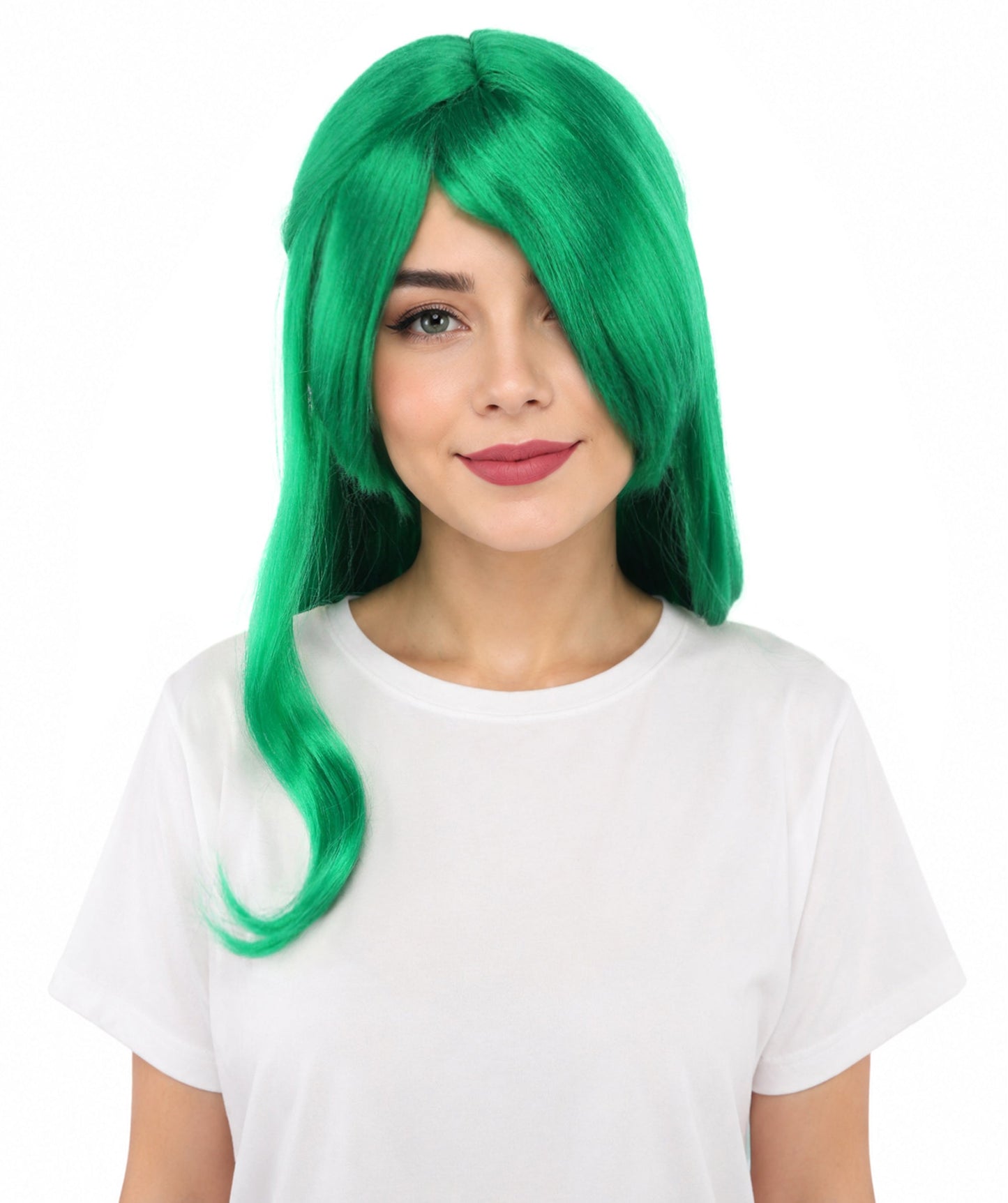 HPO Adult Women's Anime Character Wig | Multiple Color Options | Synthetic Fiber with Side Swept Bangs and Top Tuft | Halloween Party and Comic Con Events