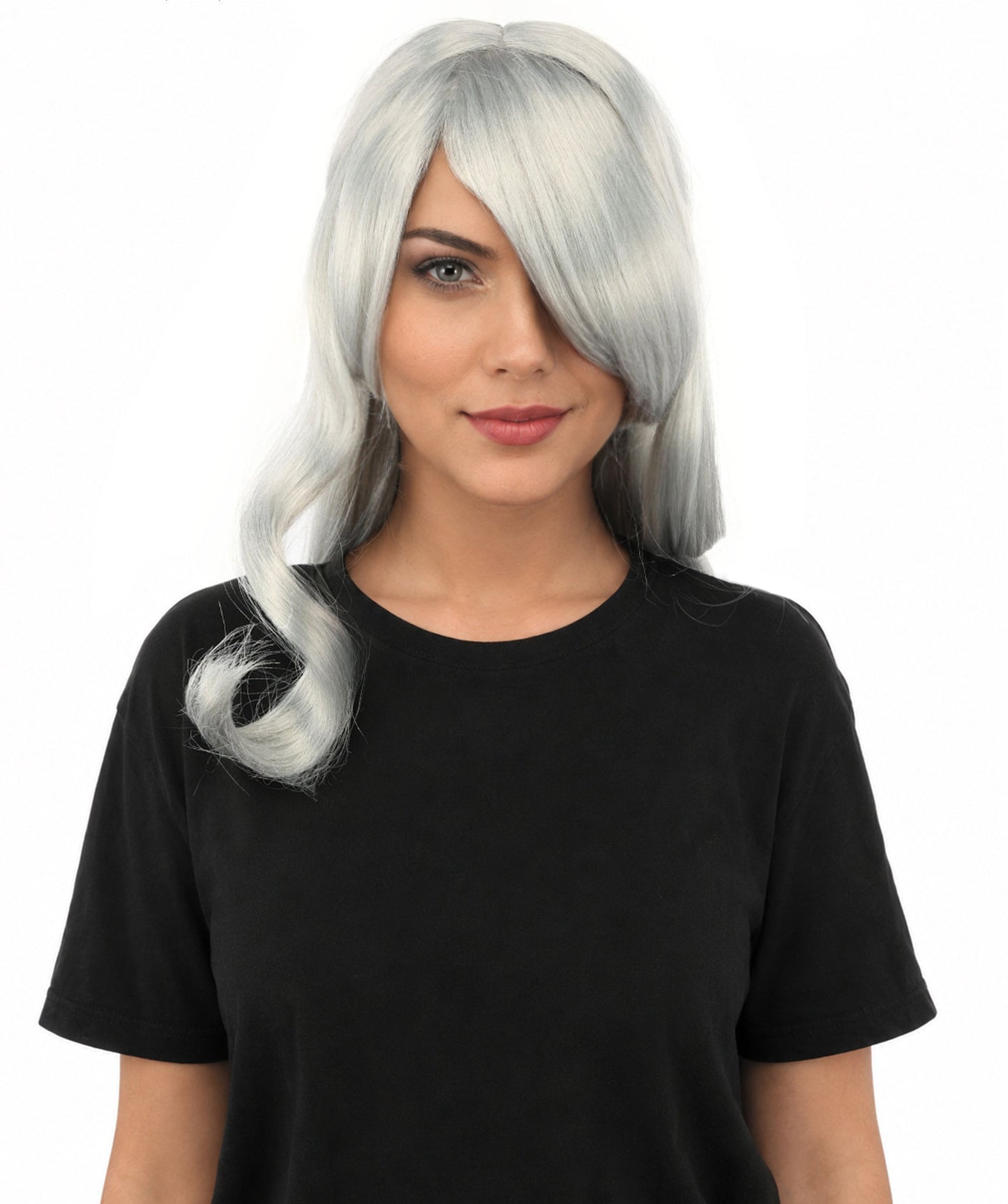 HPO Adult Women's Anime Character Wig | Multiple Color Options | Synthetic Fiber with Side Swept Bangs and Top Tuft | Halloween Party and Comic Con Events