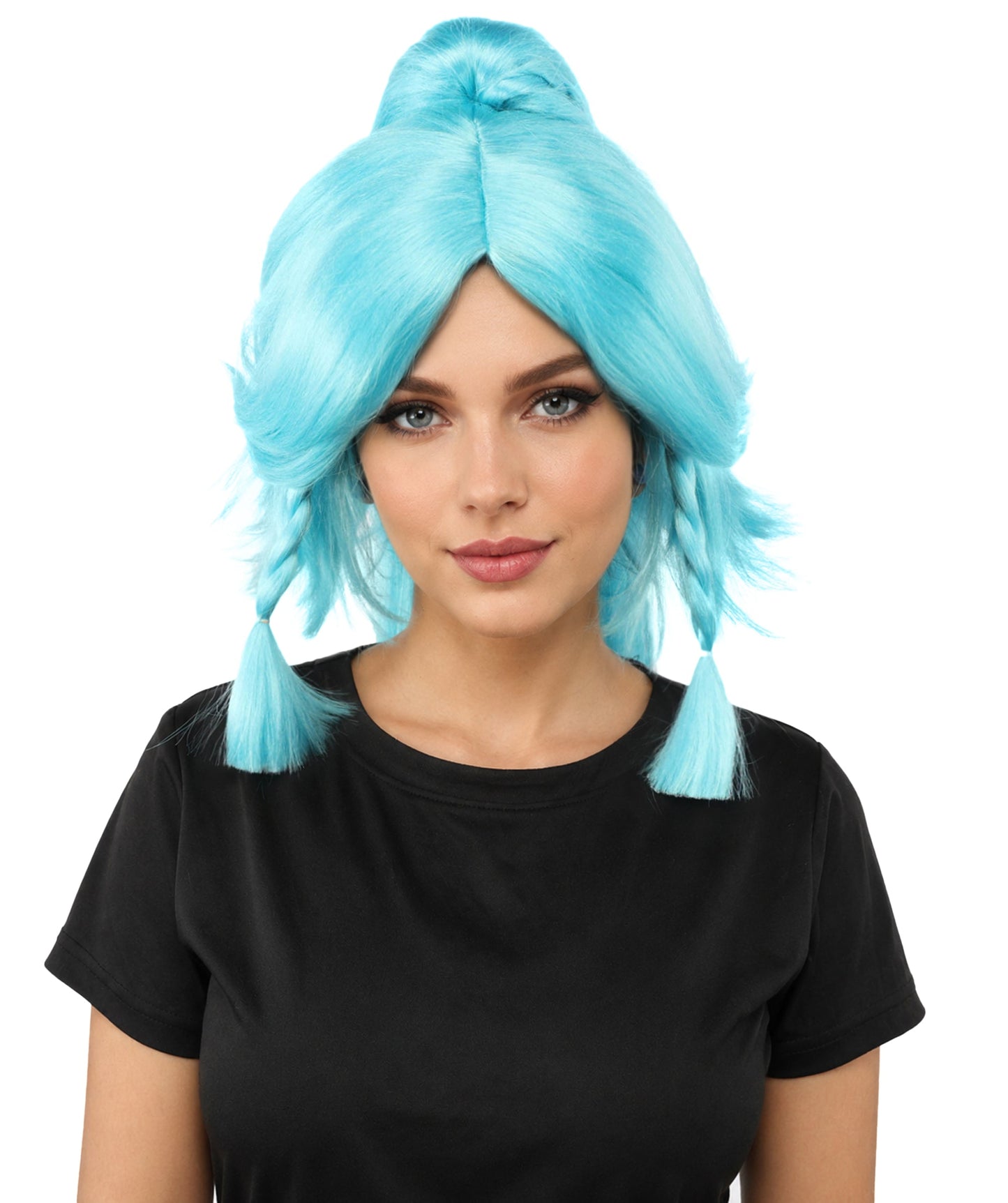 HPO Adult Women's Alien Nature Spirit Hair | Multiple Color Options | Soft Textured Bob with Beaded Braids, Heat Resistant Synthetic Fiber & Breathable Mesh | Halloween, Fantasy Roleplay, Themed Party, Theater & Carnival