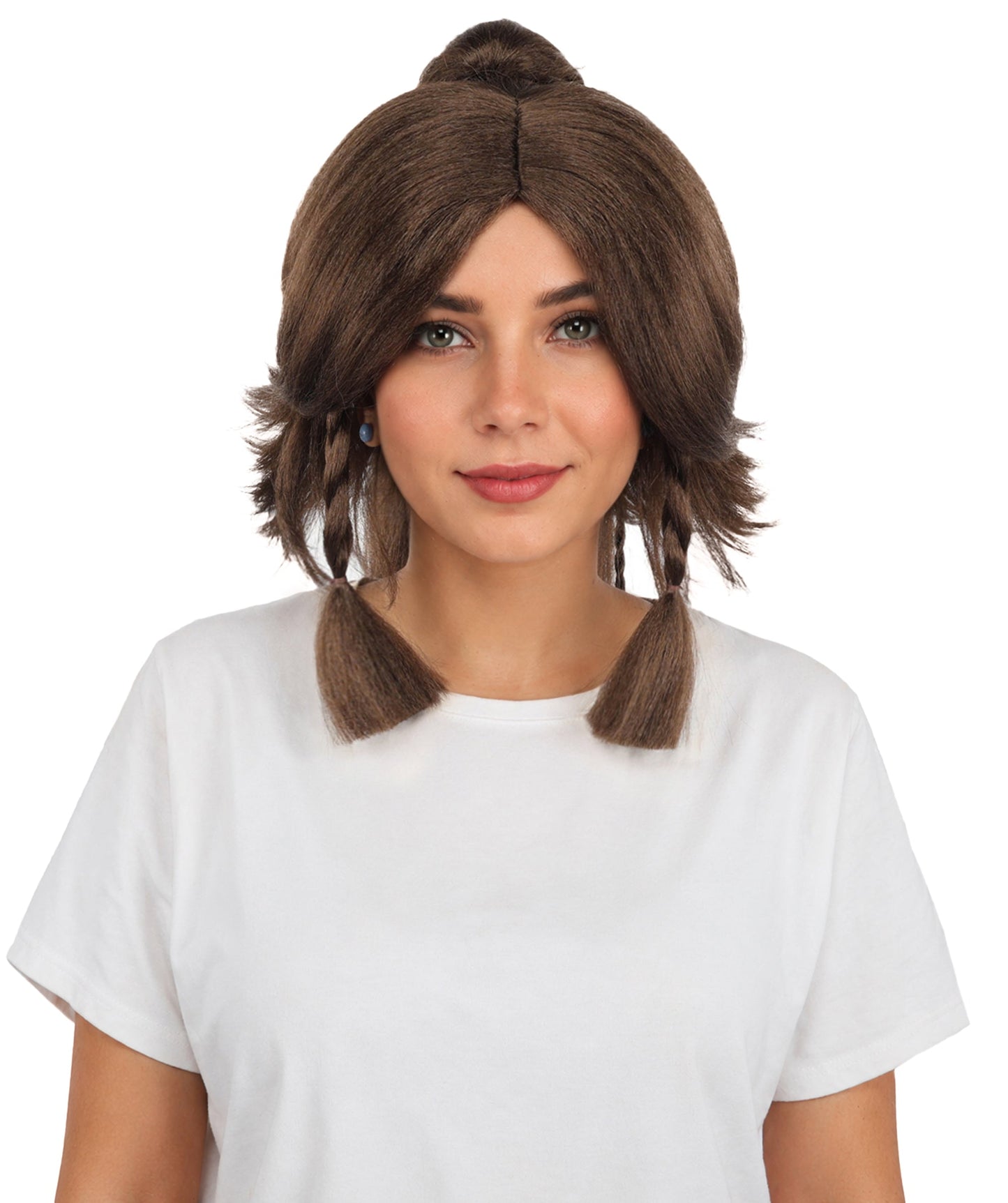 HPO Adult Women's Alien Nature Spirit Hair | Multiple Color Options | Soft Textured Bob with Beaded Braids, Heat Resistant Synthetic Fiber & Breathable Mesh | Halloween, Fantasy Roleplay, Themed Party, Theater & Carnival