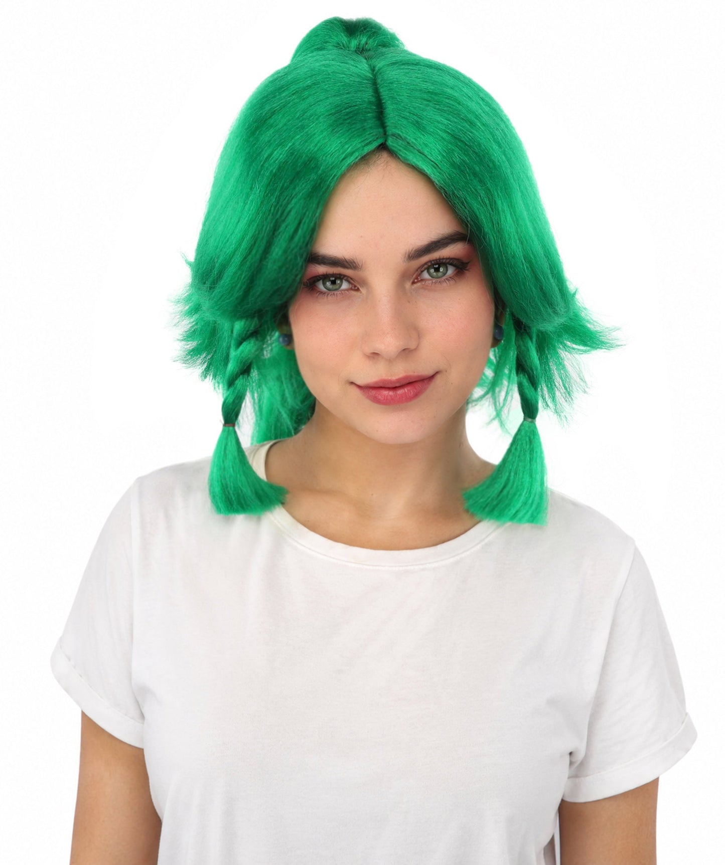 HPO Adult Women's Alien Nature Spirit Hair | Multiple Color Options | Soft Textured Bob with Beaded Braids, Heat Resistant Synthetic Fiber & Breathable Mesh | Halloween, Fantasy Roleplay, Themed Party, Theater & Carnival