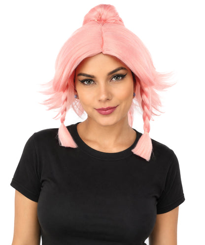 HPO Adult Women's Alien Nature Spirit Hair | Multiple Color Options | Soft Textured Bob with Beaded Braids, Heat Resistant Synthetic Fiber & Breathable Mesh | Halloween, Fantasy Roleplay, Themed Party, Theater & Carnival
