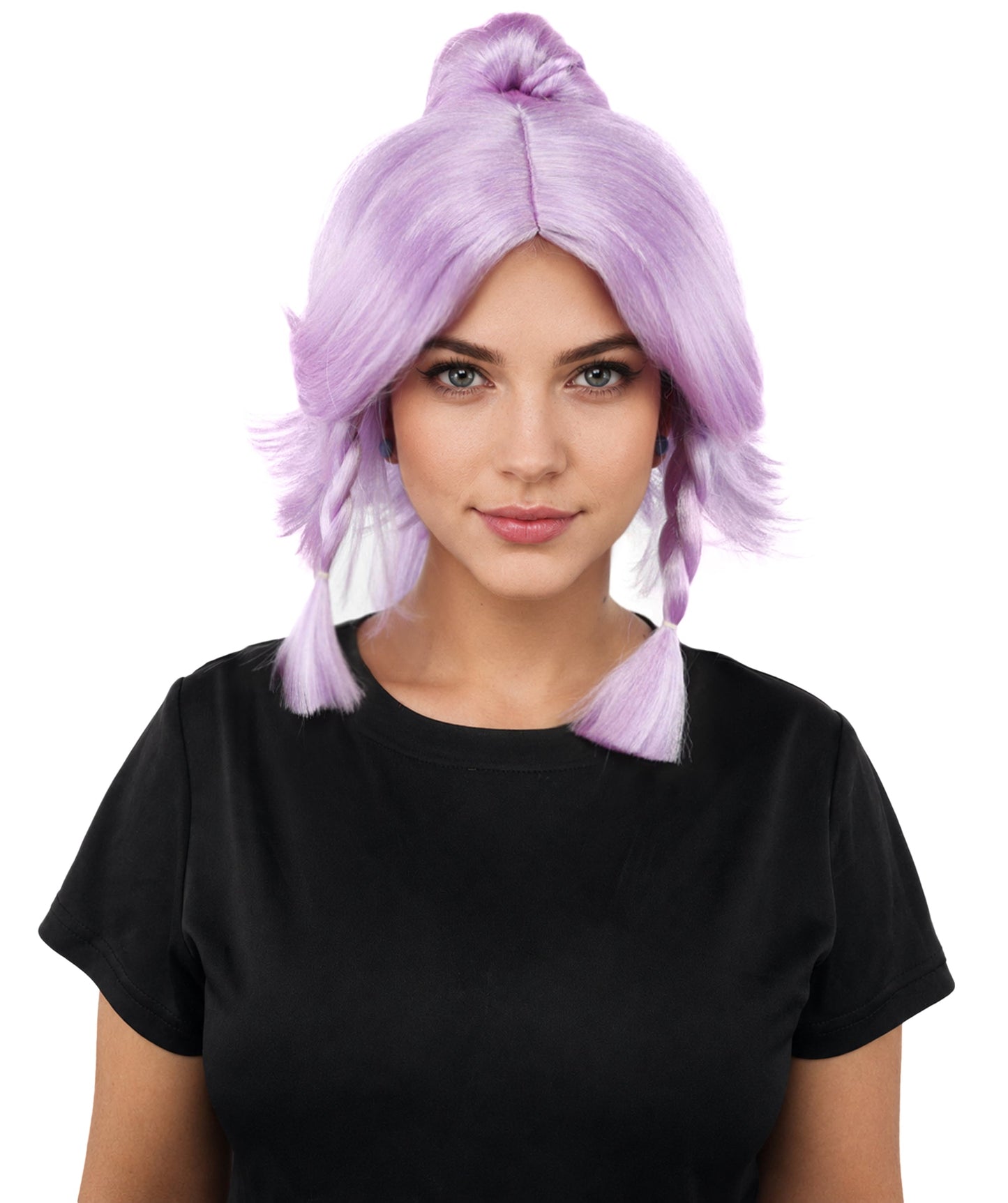 HPO Adult Women's Alien Nature Spirit Hair | Multiple Color Options | Soft Textured Bob with Beaded Braids, Heat Resistant Synthetic Fiber & Breathable Mesh | Halloween, Fantasy Roleplay, Themed Party, Theater & Carnival