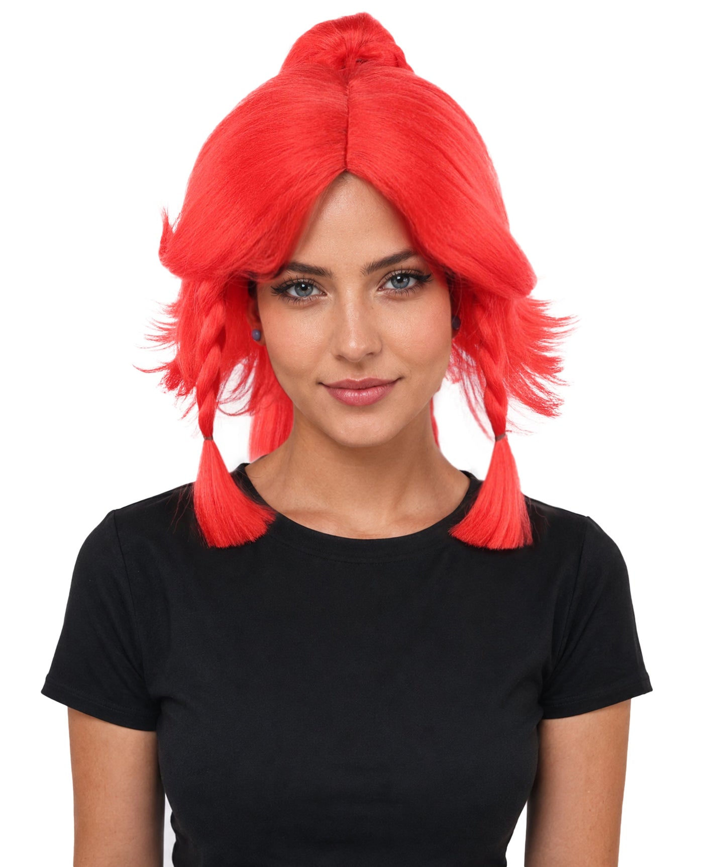 HPO Adult Women's Alien Nature Spirit Hair | Multiple Color Options | Soft Textured Bob with Beaded Braids, Heat Resistant Synthetic Fiber & Breathable Mesh | Halloween, Fantasy Roleplay, Themed Party, Theater & Carnival