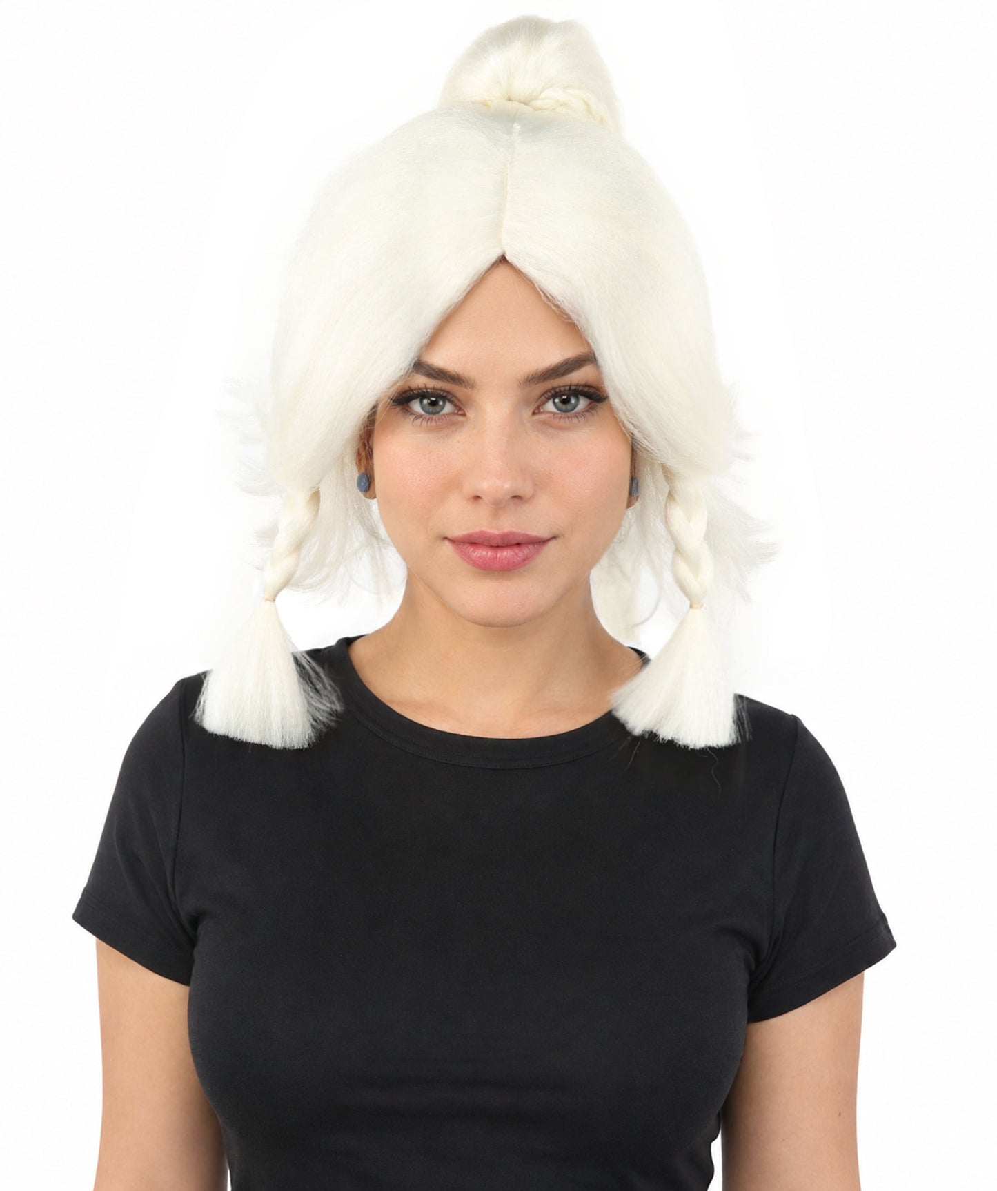 HPO Adult Women's Alien Nature Spirit Hair | Multiple Color Options | Soft Textured Bob with Beaded Braids, Heat Resistant Synthetic Fiber & Breathable Mesh | Halloween, Fantasy Roleplay, Themed Party, Theater & Carnival