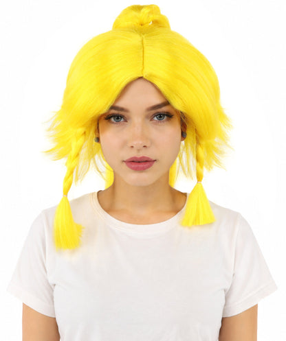 HPO Adult Women's Alien Nature Spirit Hair | Multiple Color Options | Soft Textured Bob with Beaded Braids, Heat Resistant Synthetic Fiber & Breathable Mesh | Halloween, Fantasy Roleplay, Themed Party, Theater & Carnival
