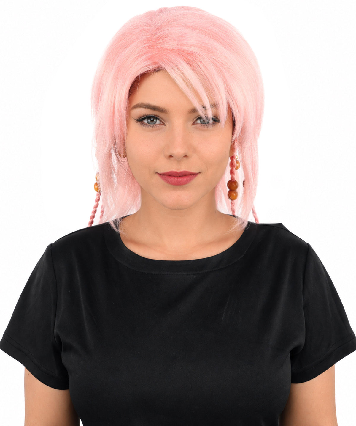 HPO Adult Women's Long Tribal Braided Wig | Multiple Color Options | Dark Shaggy Bob with Beaded Strands, Synthetic Fiber & Breathable Cap | Halloween, Sci-Fi Roleplay, Fantasy Costume