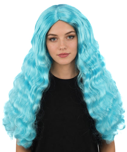 HPO Adult Women's Long Wavy Wig | Multiple Color Options | Center Parted Ginger Curls with Voluminous Ends, Heat Resistant Synthetic Fiber & Breathable Cap | Halloween, Teen Roleplay, Theater, Themed Party & Costume Events