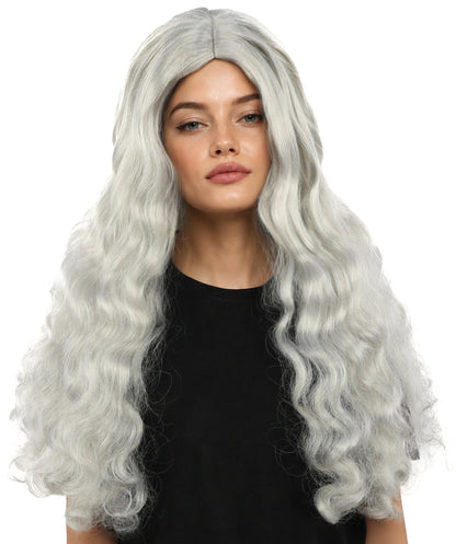 HPO Adult Women's Long Wavy Wig | Multiple Color Options | Center Parted Ginger Curls with Voluminous Ends, Heat Resistant Synthetic Fiber & Breathable Cap | Halloween, Teen Roleplay, Theater, Themed Party & Costume Events