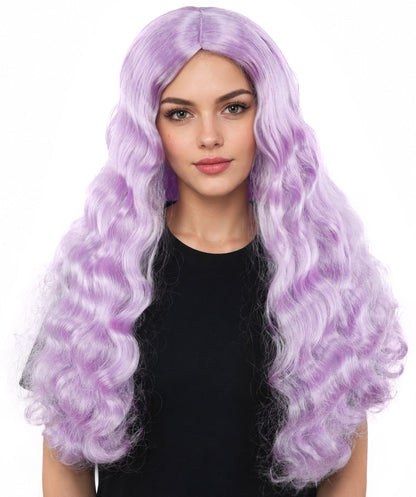 HPO Adult Women's Long Wavy Wig | Multiple Color Options | Center Parted Ginger Curls with Voluminous Ends, Heat Resistant Synthetic Fiber & Breathable Cap | Halloween, Teen Roleplay, Theater, Themed Party & Costume Events