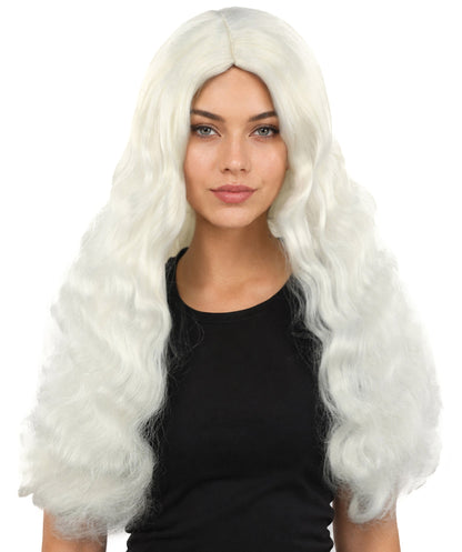 HPO Adult Women's Long Wavy Wig | Multiple Color Options | Center Parted Ginger Curls with Voluminous Ends, Heat Resistant Synthetic Fiber & Breathable Cap | Halloween, Teen Roleplay, Theater, Themed Party & Costume Events