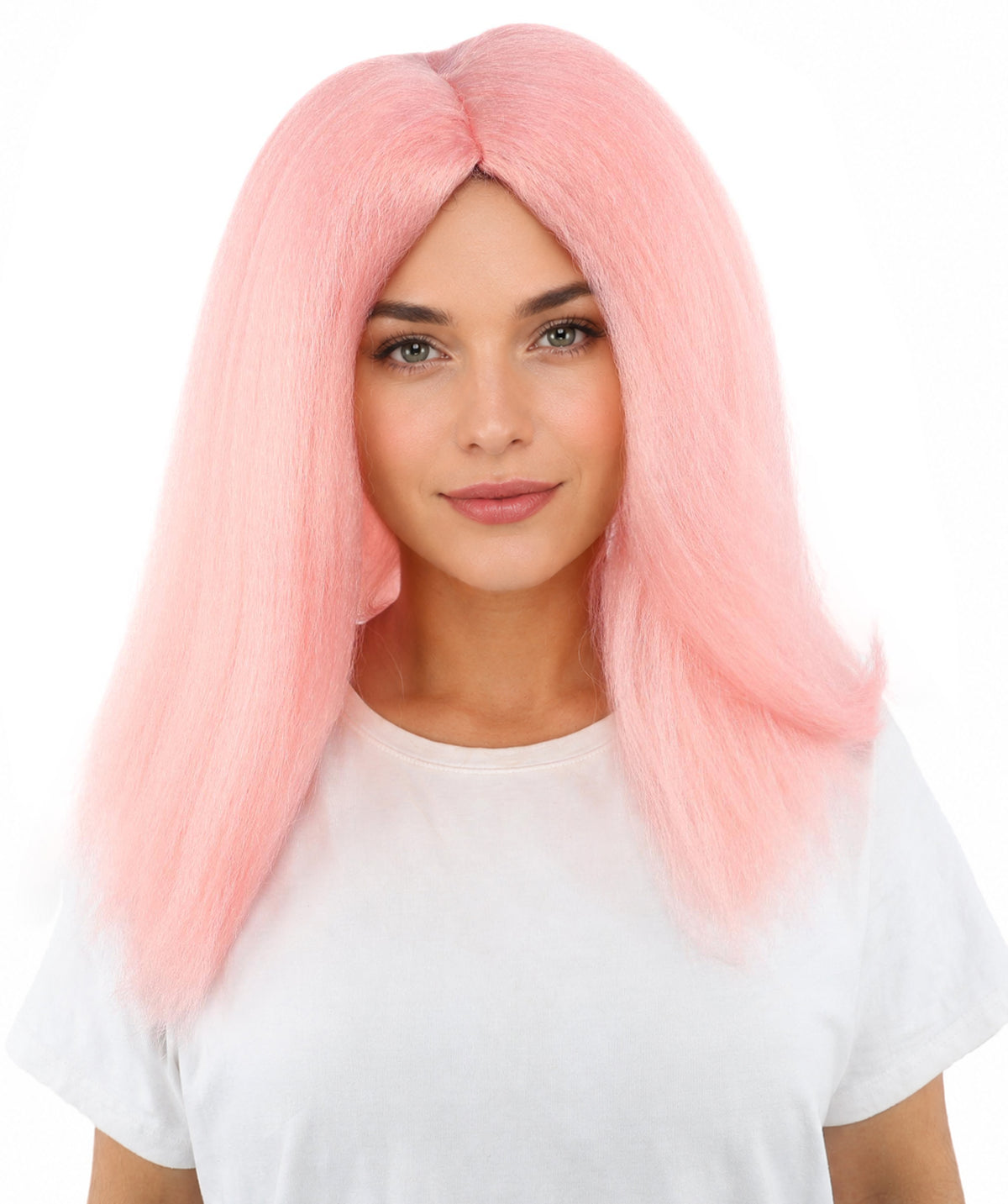 HPO Adult Women's Long Rounded Cartoon Hair Wig | Multiple Color Options | Bubble Bob, Deep Side Part, Heat Friendly Synthetic Strands & Breathable Net | Fancy Dress, Stage Show, Animated Character Events, Halloween & Festival