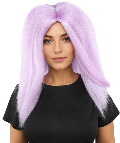 HPO Adult Women's Long Rounded Cartoon Hair Wig | Multiple Color Options | Bubble Bob, Deep Side Part, Heat Friendly Synthetic Strands & Breathable Net | Fancy Dress, Stage Show, Animated Character Events, Halloween & Festival