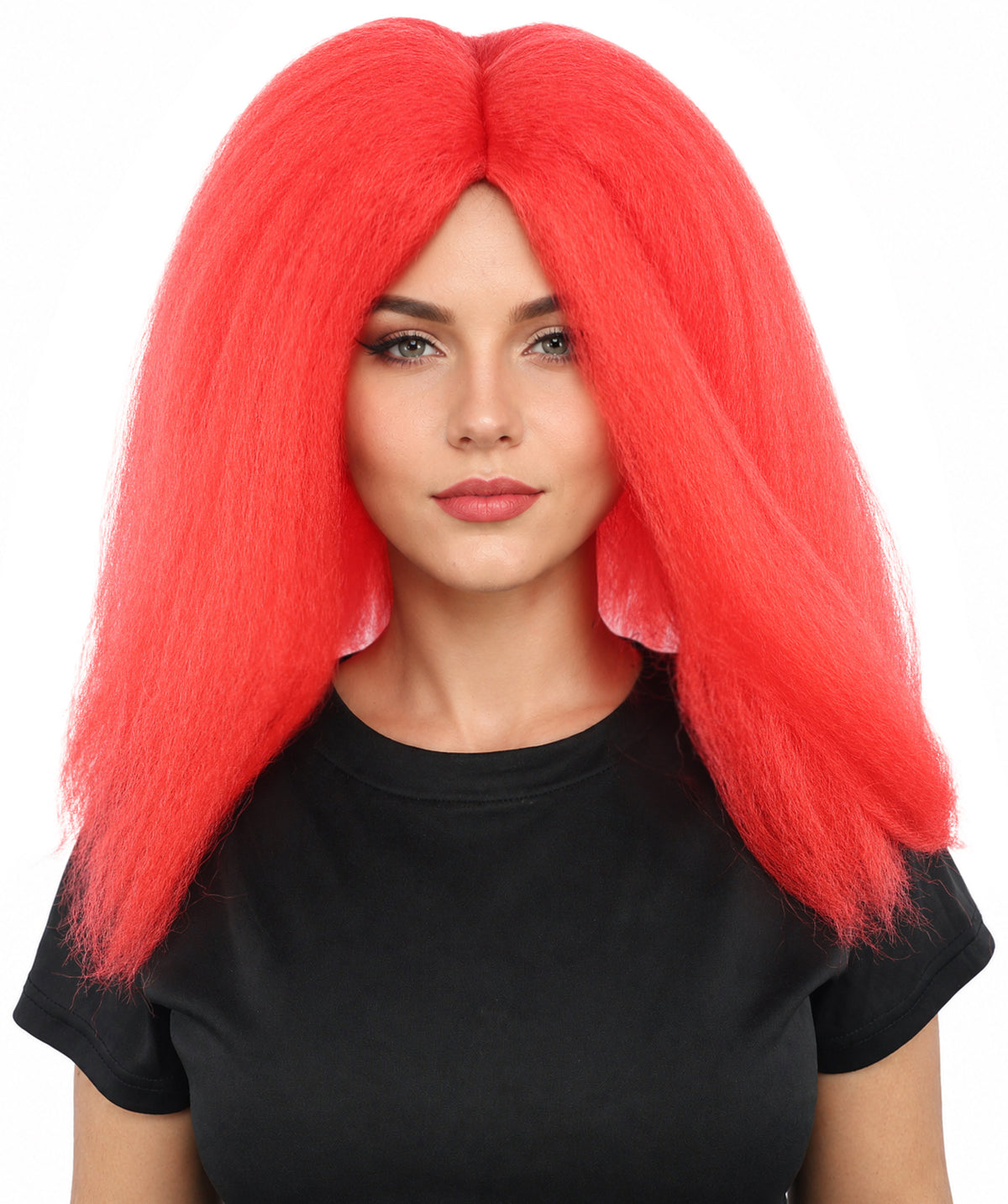 HPO Adult Women's Long Rounded Cartoon Hair Wig | Multiple Color Options | Bubble Bob, Deep Side Part, Heat Friendly Synthetic Strands & Breathable Net | Fancy Dress, Stage Show, Animated Character Events, Halloween & Festival