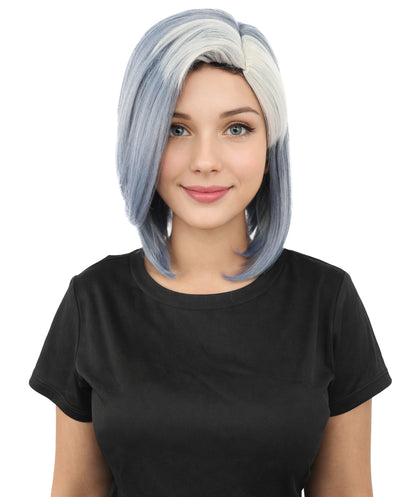 HPO Women's Voluminous Bob Multicolor Wig | Striking dual-tone hue, create of synthetic fiber, smooth full texture, breathable base | Party, Halloween, theater, drag, performance, costume events