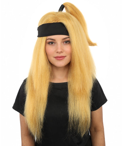 Women's High Ponytail Ninja Wig | Multiple Color Options | Create of synthetic fiber, long straight texture with top-tied fountain, breathable base | Cosplay, Halloween, theater, party, performance, costume events