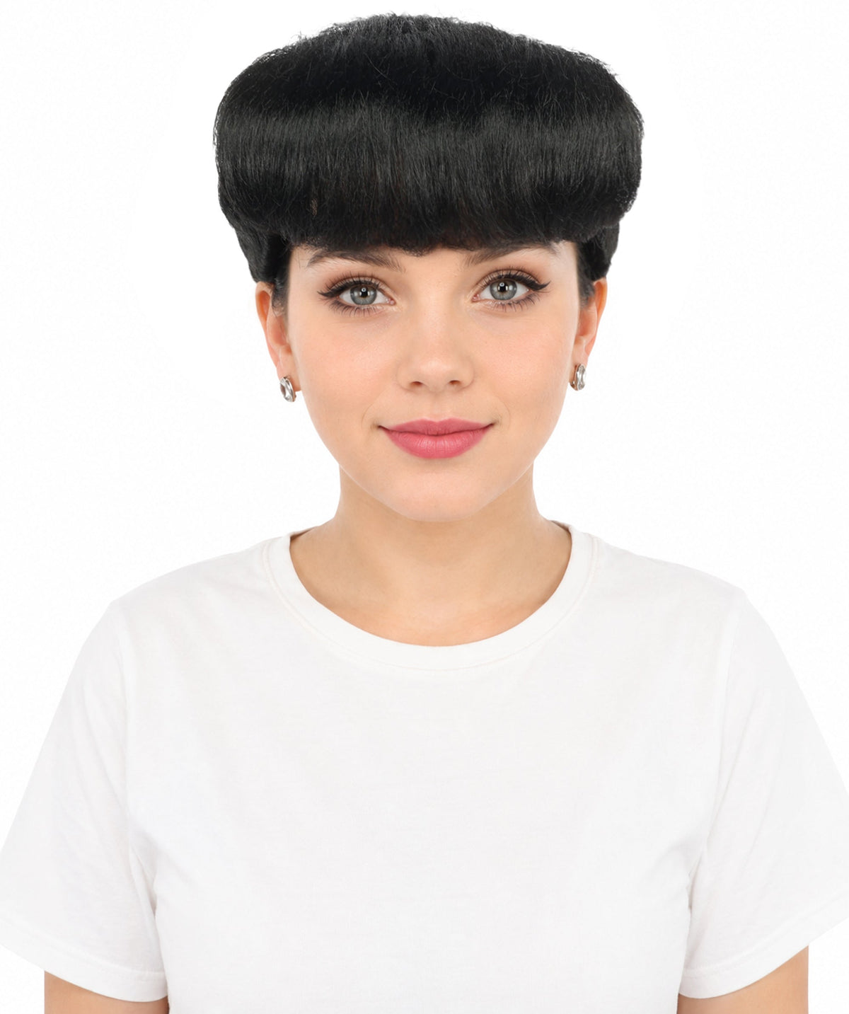 HPO Adult Women's Retro Pin-Up Wig | Multicolor Options, create of synthetic fiber, vintage curled bumper bangs with rolled back, breathable base | Party, Halloween, theater, drag, performance, costume events