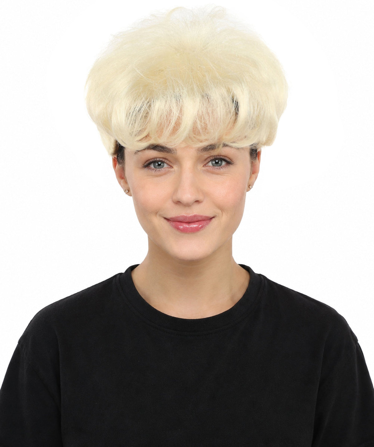 HPO Adult Women's Retro Pin-Up Wig | Multicolor Options, create of synthetic fiber, vintage curled bumper bangs with rolled back, breathable base | Party, Halloween, theater, drag, performance, costume events