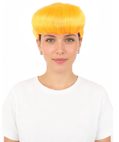 HPO Adult Women's Retro Pin-Up Wig | Multicolor Options, create of synthetic fiber, vintage curled bumper bangs with rolled back, breathable base | Party, Halloween, theater, drag, performance, costume events