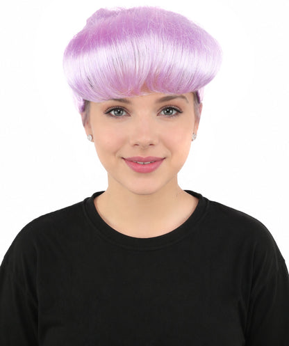 HPO Adult Women's Retro Pin-Up Wig | Multicolor Options, create of synthetic fiber, vintage curled bumper bangs with rolled back, breathable base | Party, Halloween, theater, drag, performance, costume events