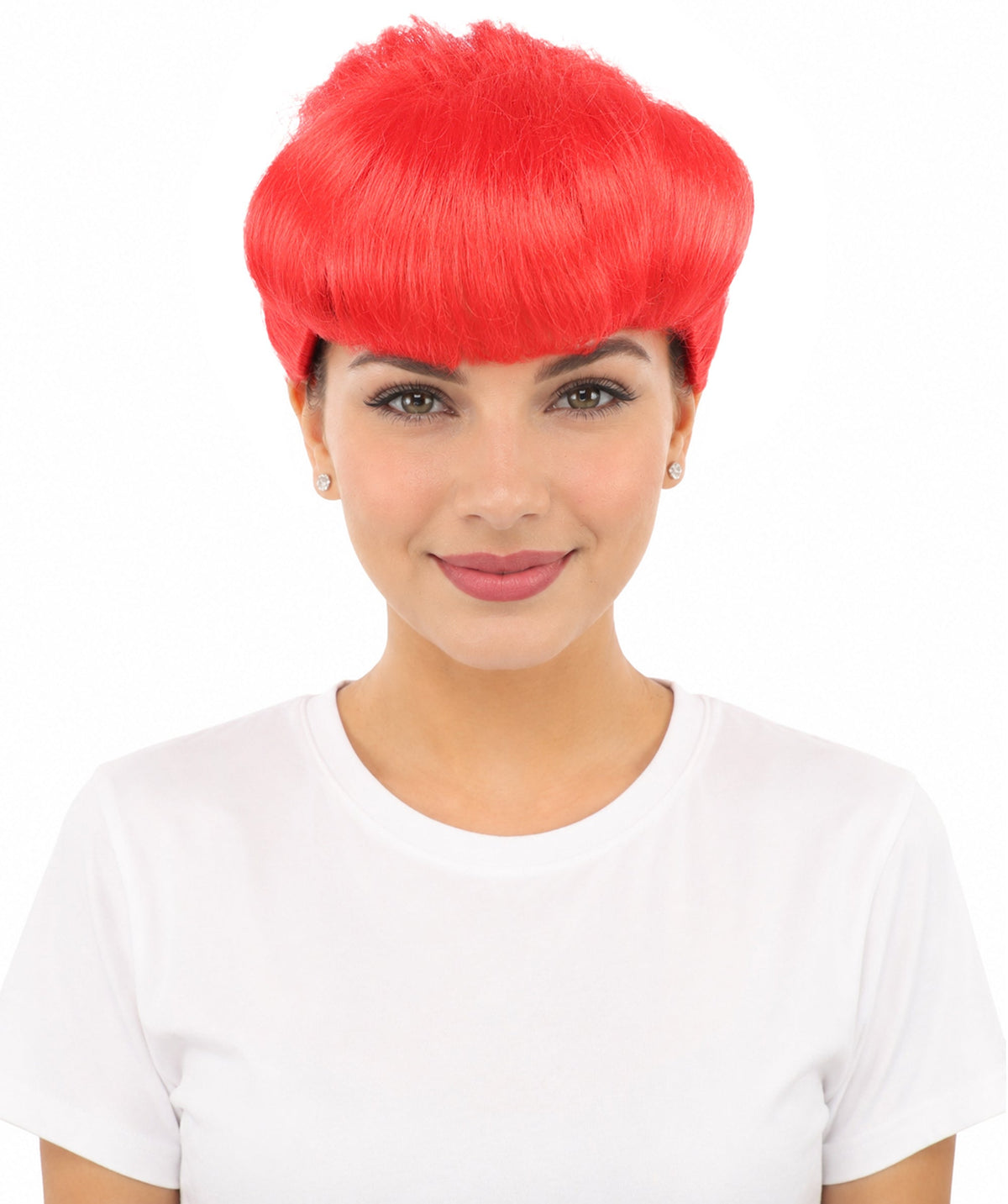 HPO Adult Women's Retro Pin-Up Wig | Multicolor Options, create of synthetic fiber, vintage curled bumper bangs with rolled back, breathable base | Party, Halloween, theater, drag, performance, costume events