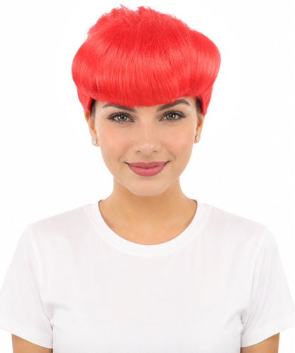 HPO Adult Women's Retro Pin-Up Wig | Multicolor Options, create of synthetic fiber, vintage curled bumper bangs with rolled back, breathable base | Party, Halloween, theater, drag, performance, costume events