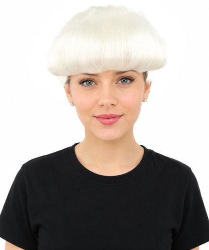 HPO Adult Women's Retro Pin-Up Wig | Multicolor Options, create of synthetic fiber, vintage curled bumper bangs with rolled back, breathable base | Party, Halloween, theater, drag, performance, costume events