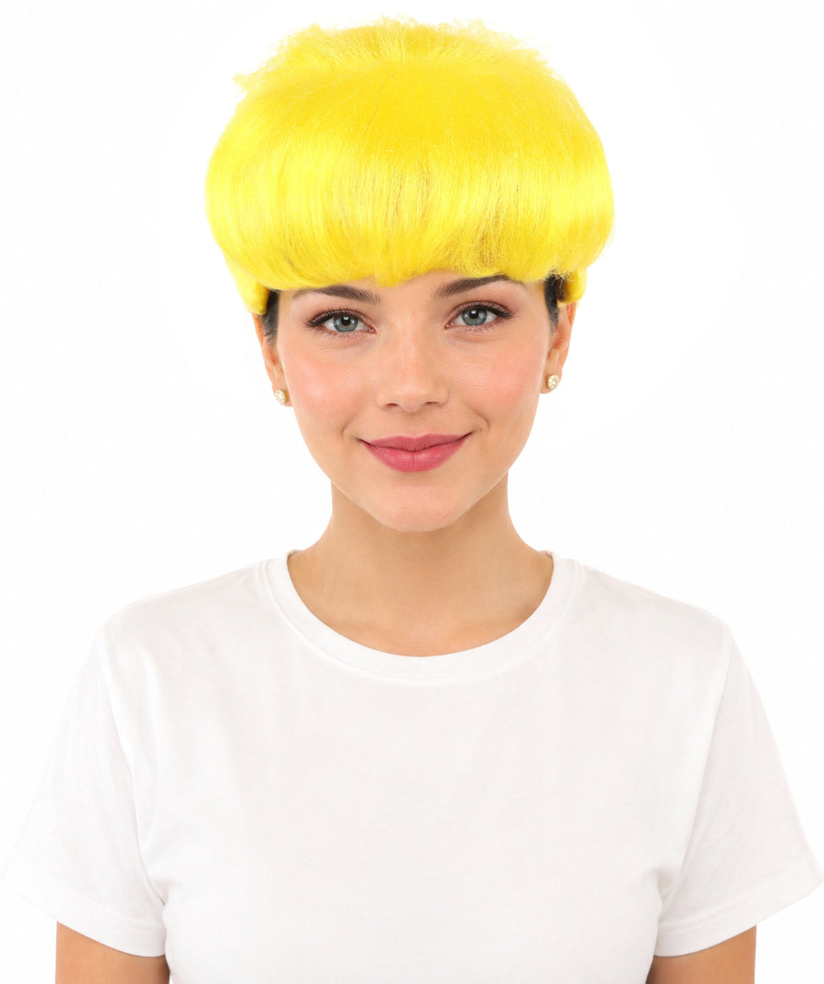 HPO Adult Women's Retro Pin-Up Wig | Multicolor Options, create of synthetic fiber, vintage curled bumper bangs with rolled back, breathable base | Party, Halloween, theater, drag, performance, costume events