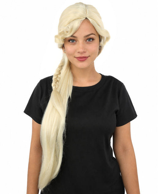 HPO Women's Braided Fantasy wig | Textured woven side plait, created of flame-retardant synthetic fiber, capless base | Theater, stage, costume events, drag