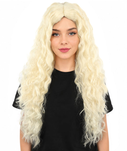 Adult Women's Extra Long Blonde Anime Witch Wig | Wavy Synthetic Hair with Layered Curls | Fantasy Hairpiece for Halloween, Cosplay & Theme Events