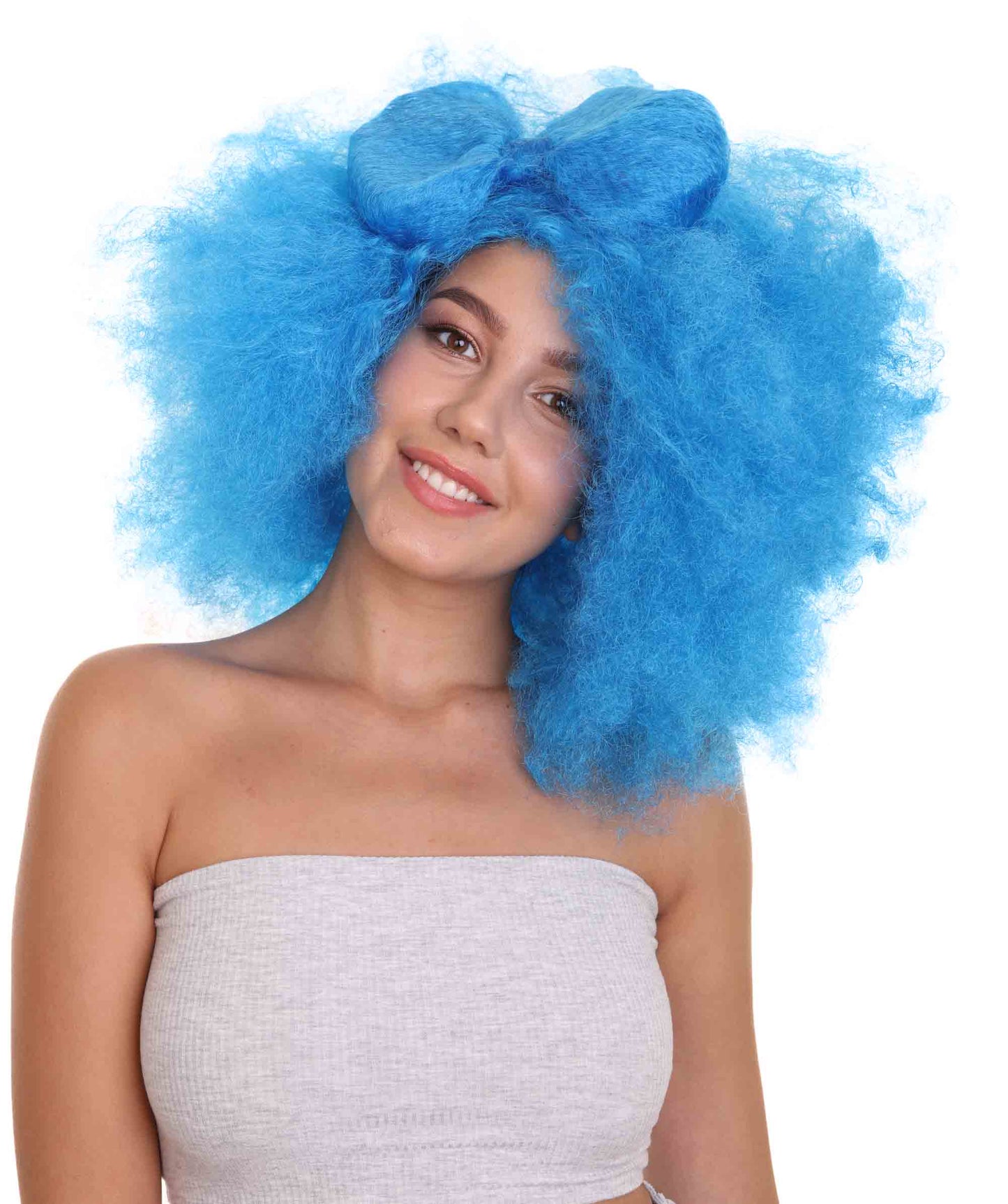 HPO Women's Jumbo Afro Small Bow Wigs Collections | Super Size Halloween Wigs | Premium Breathable Capless Cap