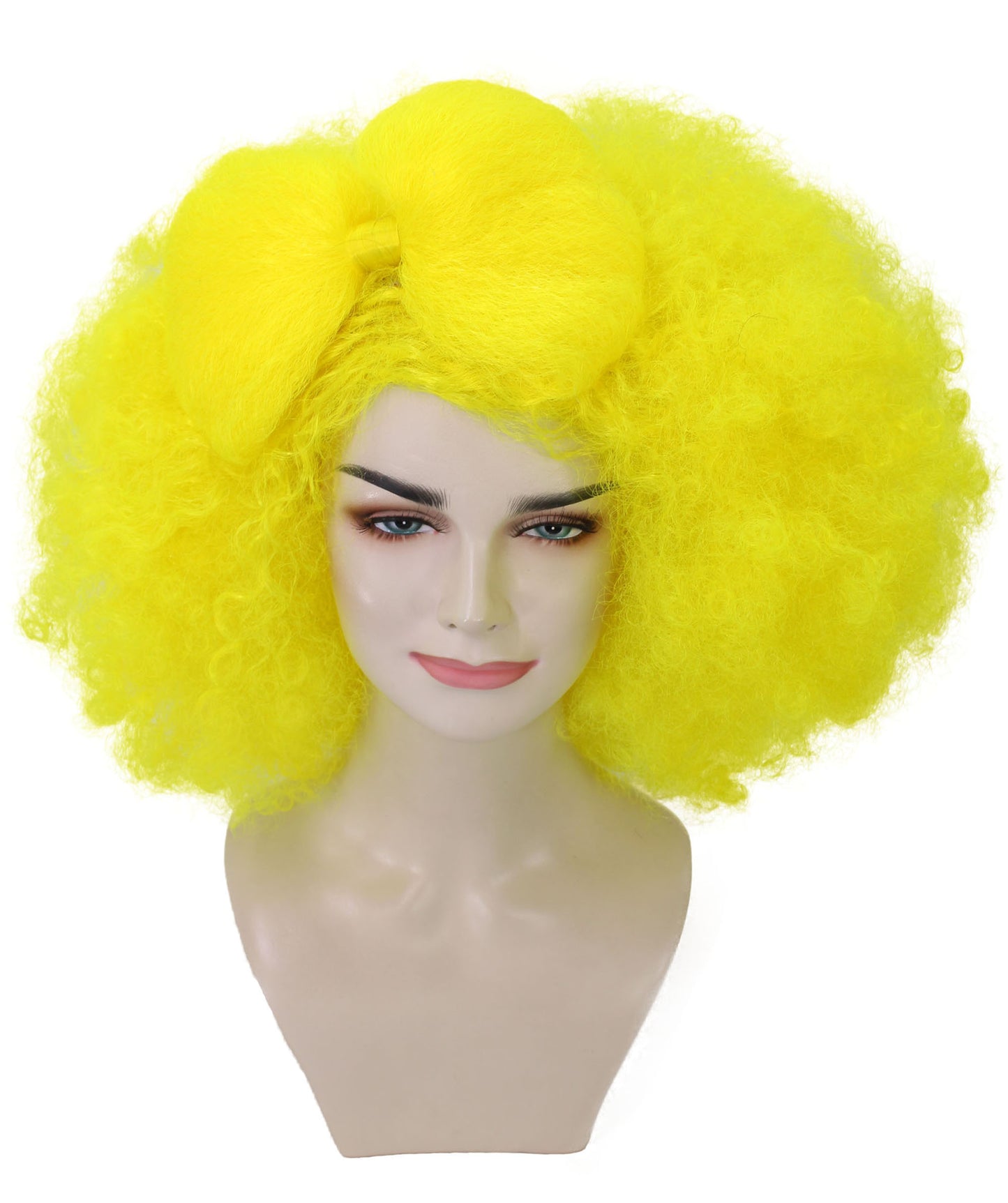 HPO Women's Jumbo Afro Small Bow Wigs Collections | Super Size Halloween Wigs | Premium Breathable Capless Cap