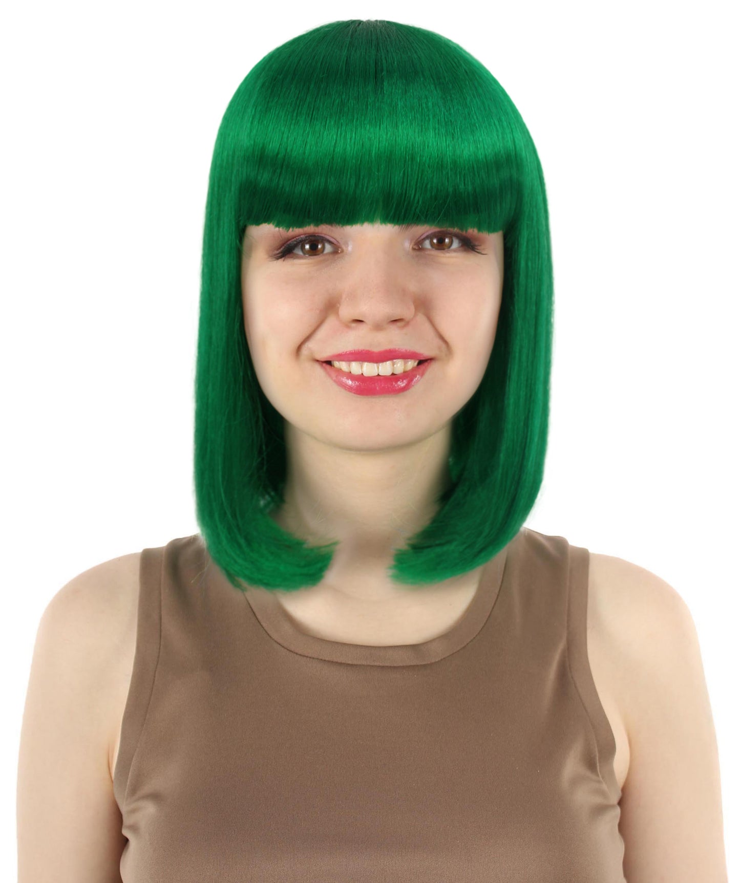 HPO Women's Shoulder Length Bob Wig Collection | Straight Halloween Wig Multiple Color Option | Premium Breathable Capless Cap