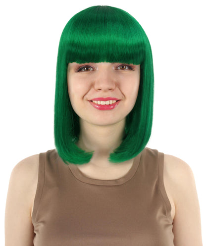 HPO Women's Shoulder Length Bob Wig Collection | Straight Halloween Wig Multiple Color Option | Premium Breathable Capless Cap