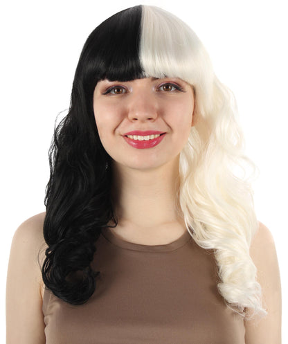 HPO Women's Wig for Fancy Anti-Hero Girl | Long Curly Party Ready Fancy Halloween Wigs | Premium Breathable Capless Cap