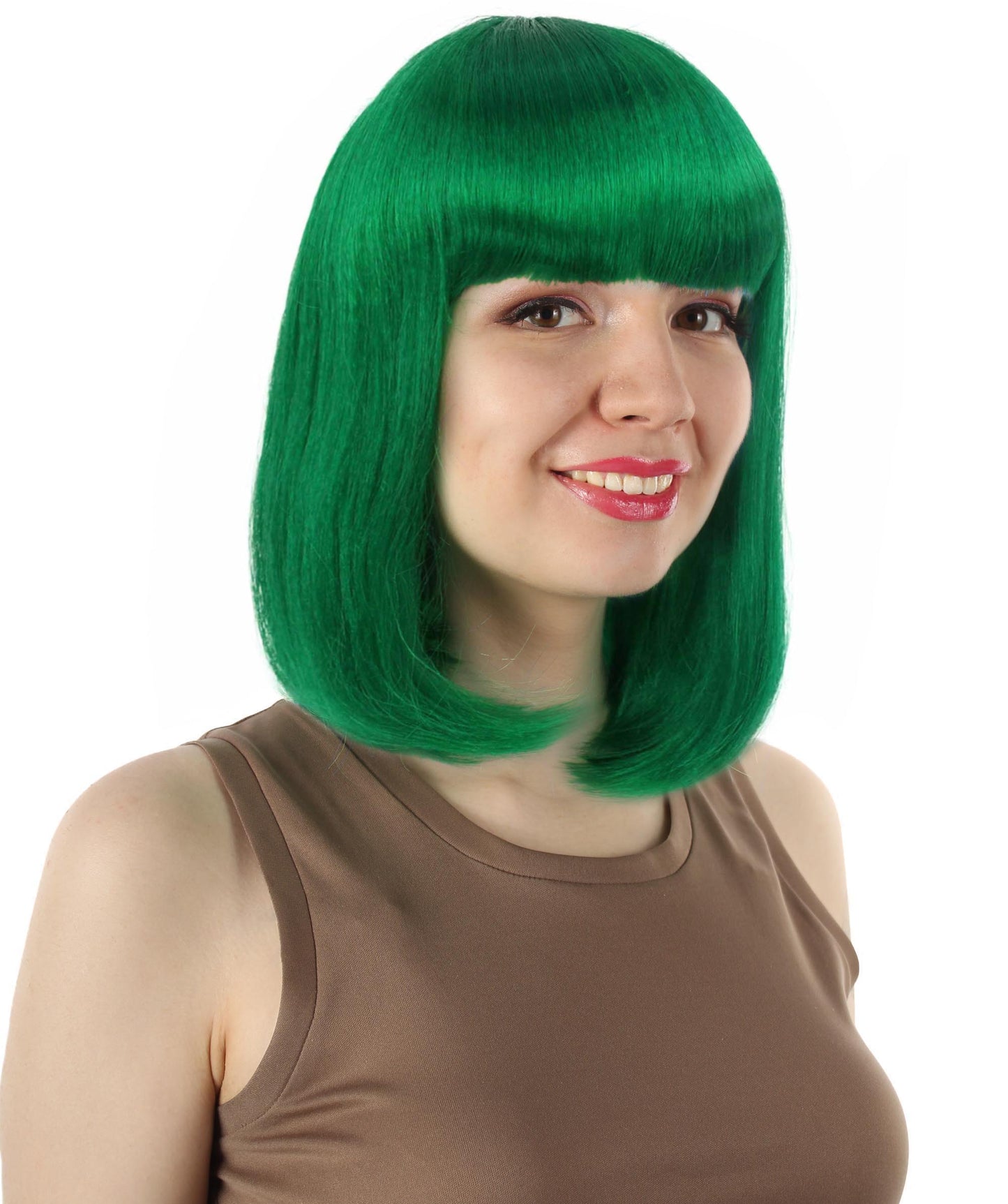 HPO Women's Shoulder Length Bob Wig Collection | Straight Halloween Wig Multiple Color Option | Premium Breathable Capless Cap