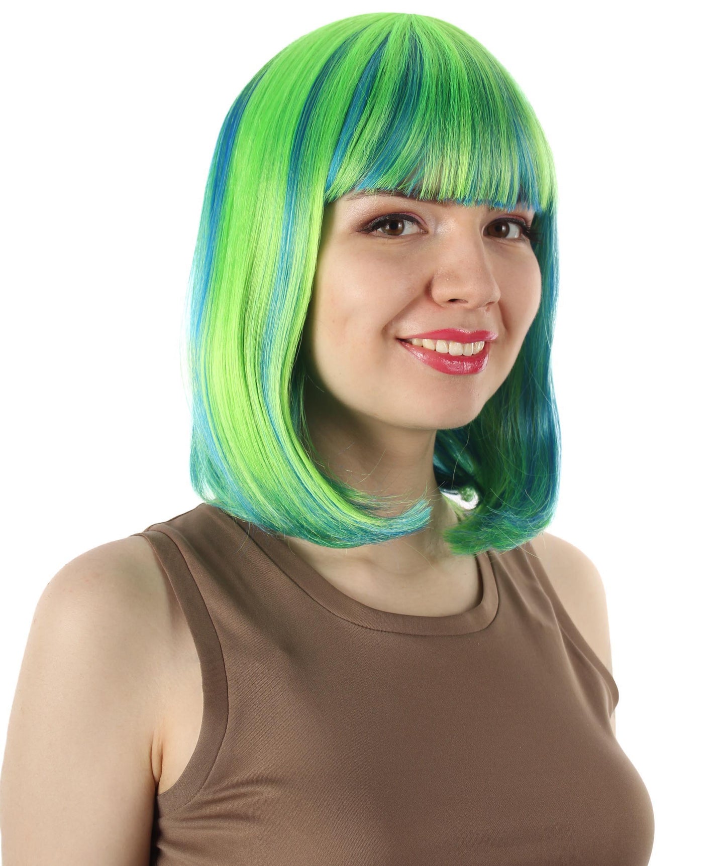 HPO Women's Shoulder Length Bob Wig Collection | Straight Halloween Wig Multiple Color Option | Premium Breathable Capless Cap