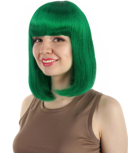 HPO Women's Shoulder Length Bob Wig Collection | Straight Halloween Wig Multiple Color Option | Premium Breathable Capless Cap
